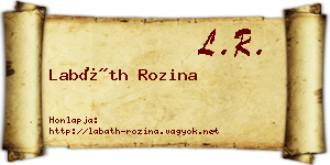 Labáth Rozina névjegykártya